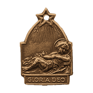 Vintage Bronze Gloria Deo Nativity Medal