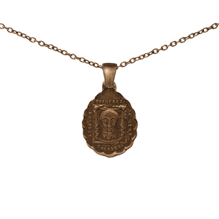 Vintage Bronze Holy Face of Jesus and St. Joseph Medal