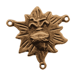 Vintage Bronze Radiant Sacred Heart Rosary Center