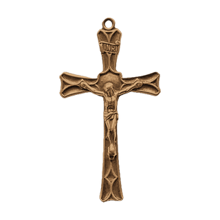 Vintage Bronze Elegant Flared Crucifix