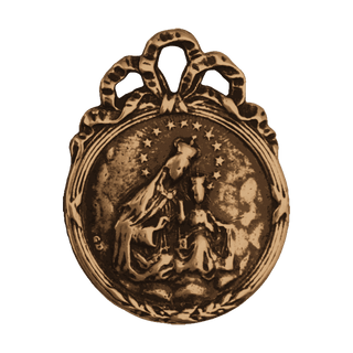 Vintage Bronze Mount Carmel and Sacred Heart Medal