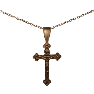 Vintage Bronze Quatrefoil Crucifix with Angels