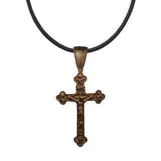 Vintage Bronze Quatrefoil Crucifix with Angels