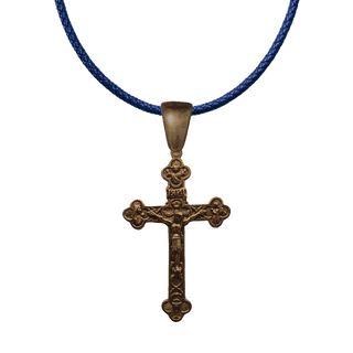 Vintage Bronze Quatrefoil Crucifix with Angels