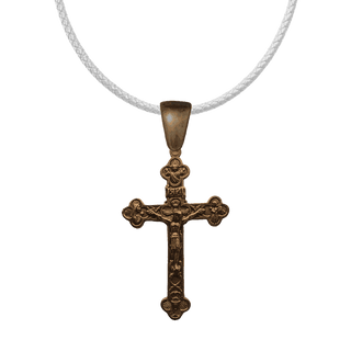 Vintage Bronze Quatrefoil Crucifix with Angels