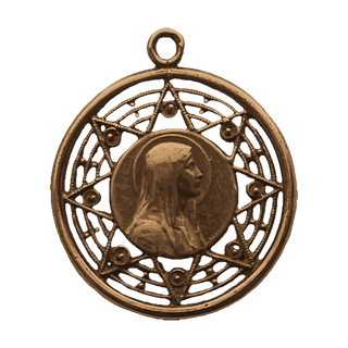 Vintage Bronze Virgin in Profile Medal, French