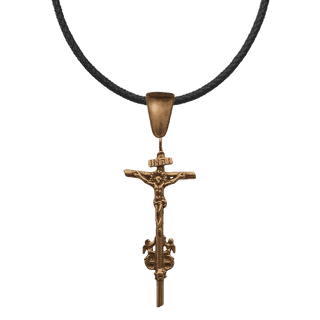 Vintage Bronze Italian Angel Crucifix, 18th-Century Form