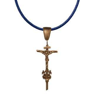 Vintage Bronze Italian Angel Crucifix, 18th-Century Form