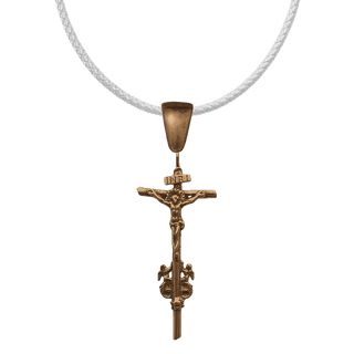 Vintage Bronze Italian Angel Crucifix, 18th-Century Form