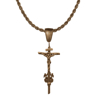 Vintage Bronze Italian Angel Crucifix, 18th-Century Form