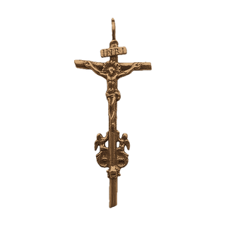Vintage Bronze Italian Angel Crucifix, 18th-Century Form
