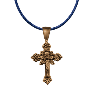 Vintage Bronze Baroque Acanthus Crucifix