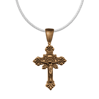 Vintage Bronze Baroque Acanthus Crucifix