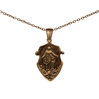 Vintage Bronze Assumption of Mary Medal, French