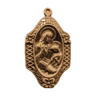 Vintage Bronze St. Anne Teaching the Virgin Medal