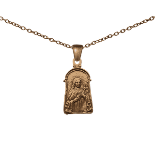 Vintage Bronze St. Theresa with Roses Medal