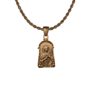 Vintage Bronze St. Theresa with Roses Medal