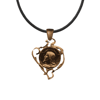 Vintage Bronze Art Nouveau Medal, Head of Christ