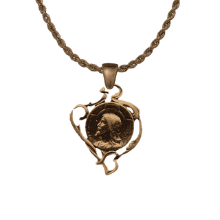 Vintage Bronze Art Nouveau Medal, Head of Christ