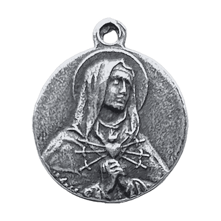 Vintage Sterling Silver Our Lady of Sorrows Medal
