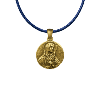 Vintage Yellow Bronze Our Lady of Sorrows Medal