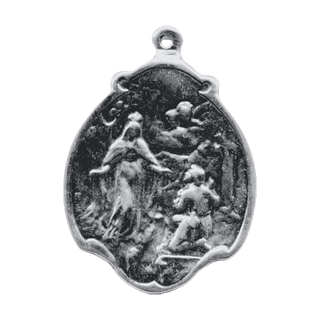 Vintage White Bronze Our Lady of Mercy Medal