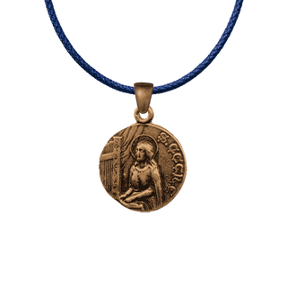 Vintage Bronze St. Cecilia with Harp Medal