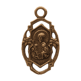 Vintage Bronze St. Joseph with Lilies Openwork Medal