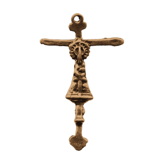 Vintage Bronze Lord of Miracles Two-Sided Crucifix — reverse