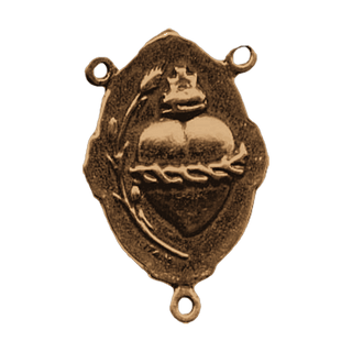 Vintage Bronze Infant of Prague and Sacred Heart Center — reverse
