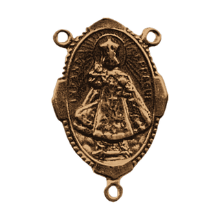 Vintage Bronze Infant of Prague and Sacred Heart Center
