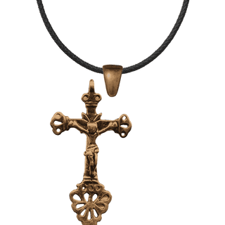 Vintage Bronze Child's Crucifix, Latin American Form