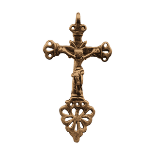 Vintage Bronze Child's Crucifix, Latin American Form