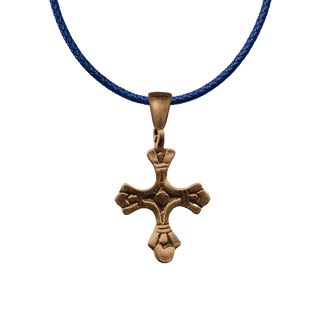 Vintage Bronze Budded Cross with Circle Center