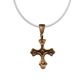 Vintage Bronze Budded Cross with Circle Center