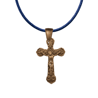 Vintage Bronze Delicate Filigree Crucifix