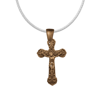 Vintage Bronze Delicate Filigree Crucifix