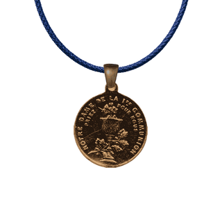 Vintage Bronze Notre Dame de la Premiere Communion Medal