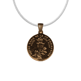 Vintage Bronze Notre Dame de la Premiere Communion Medal
