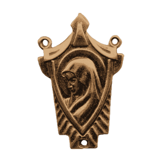 Vintage Bronze Art Deco Madonna and Sacred Heart Rosary Center