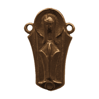 Vintage Bronze Gothic Madonna Rosary Center