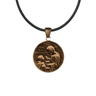 Vintage Bronze First Communion Medal with Dove and Lamb