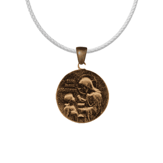 Vintage Bronze First Communion Medal with Dove and Lamb