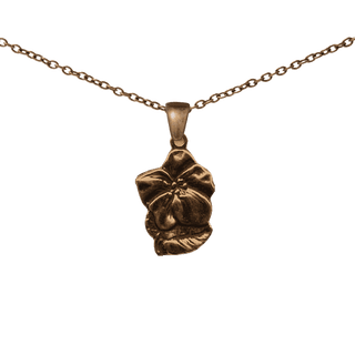 Vintage Bronze Flower and St. Anthony Medal