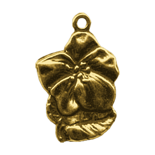 Vintage Yellow Bronze Flower and St. Anthony Medal