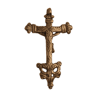 Vintage Bronze Ornate Ecuadorian Crucifix, Two-Sided — reverse