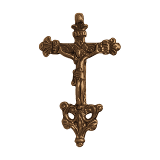 Vintage Bronze Ornate Ecuadorian Crucifix, Two-Sided