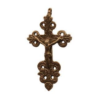 Vintage Bronze Child's Crucifix, 18th Century Latin American