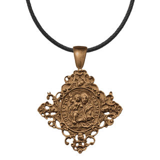 Vintage Bronze Dilecto Carmeli Pendant, Madonna and Child