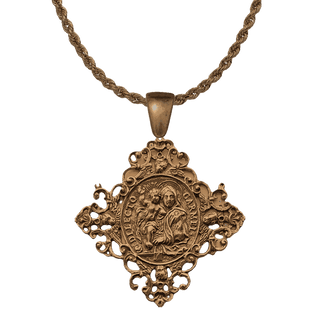 Vintage Bronze Dilecto Carmeli Pendant, Madonna and Child